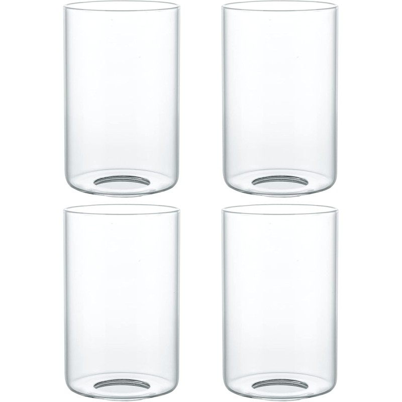 Skelang Clear Glass Lipless Lampshade Cylindrical Light Cover with Mounting Hole Replacement for Chandelier Bathroom Vanity Light Pendant 4 Pack