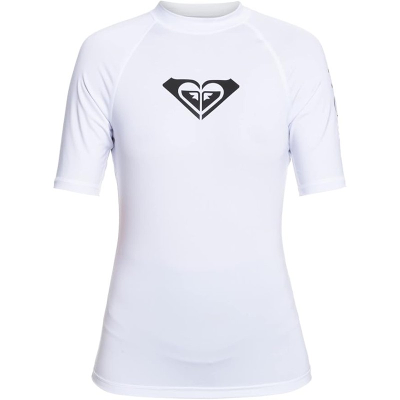 Roxy Whole Hearted Short Sleeve Rash Guard with UPF 50 for Women