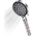 YEAUPE Water-Saving Shower Head, 7.5 L/Min, Rain Shower Head with Filter, Pressure Increasing, with 6 Jet Types, Economical Shower Head (without Hose), Chrome