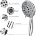 Vinabo Shower Head with Hose, Shower Head with Hose 1.5 m, Shower Hose with Shower Head, Hand Shower, Shower Head, Rain Shower, Chrome, 5 Jet Types Shower