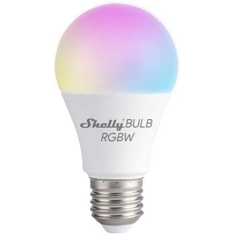Shelly Duo RGBW Smart Home LED Light Bulb Dimmable E27, Digital Remote Control of the Bulb via App & WiFi, Compatible with Alexa & Google Home, WiFi, 9W, 110V & 220V, Energy Saving, 800 Colour Changing