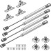 Vinabo 4 Pcs 100N Gas Springs Gas Piston for Doors Furniture Lifter Cabinet Hinge Damper for Kitchen Cabinets Silver/Black