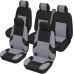 TOYOUN Universal Car Van Seat Covers Complete Set for 5 Seater Front Seat Covers with 1+2 Double Seat Covers for Passenger Rear Seat Covers for Estate Cars Crew Van Combi, Grey