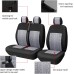 TOYOUN Universal Car Van Seat Covers Complete Set for 5 Seater Front Seat Covers with 1+2 Double Seat Covers for Passenger Rear Seat Covers for Estate Cars Crew Van Combi, Grey