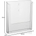 VITAdisplays DIN A4 wall brochure holder, transparent flyer holder for wall mounting, wall brochure holder for DIN A4 brochures, brochure holder as wall holder for flyers and catalogues, 1 piece