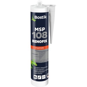 Bostik MSP 108 Renofix Fixing Sealant, MS Polymer Sealant All Materials, Indoor/Outdoor, Colour: White, 290 ml Cartridge