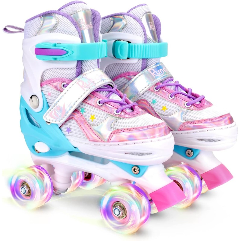 Runcinds 4 Sizes Adjustable Children's Roller Skates for Girls, Boys, Toddlers