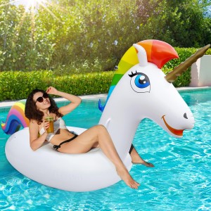 SUNACE Inflatable Unicorn Pool Giant Unicorn Pool Inflatable Unicorn Pool Swimming Toy with Quick Valves Unicorn Swimming Animal Raft Inflatable Floating Bed Pool Toy for Children Adults
