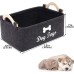 bangminda Pet Toy Felt Storage Box Foldable Storage Basket for Pet Dog Toy Chew Toy Blankets Dog Clothes (Dog)