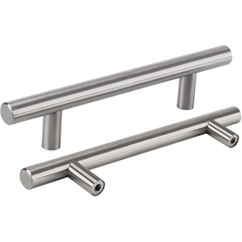 LONTAN Pack of 10 Cabinet Handles Stainless Steel Kitchen Handles Silver 192 mm Hole Spacing Handles for Kitchen Cabinets Furniture Handles Stainless Steel Kitchen Handles Brushed Stainless Steel