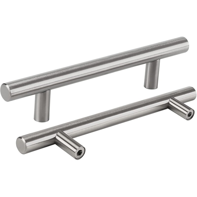 LONTAN Pack of 10 Cabinet Handles Stainless Steel Kitchen Handles Silver 192 mm Hole Spacing Handles for Kitchen Cabinets Furniture Handles Stainless Steel Kitchen Handles Brushed Stainless Steel