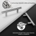 LONTAN Pack of 10 Cabinet Handles Stainless Steel Kitchen Handles Silver 192 mm Hole Spacing Handles for Kitchen Cabinets Furniture Handles Stainless Steel Kitchen Handles Brushed Stainless Steel