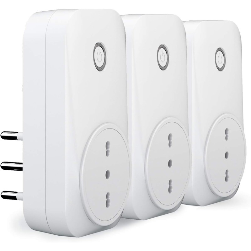 meross 3 x Smart Plug Italian Smart Plug 16A (Type L) Energy Monitor Compatible with Alexa, Google Assistant, SmartThings