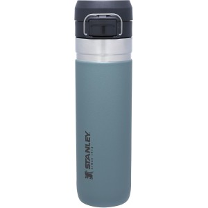Stanley Quick Flip Water Bottle, Stainless Steel, 0.71 L, Keeps Drinks Cold for 12+ Hours, BPA-Free, Dishwasher-Safe, Push Button Lid, Leak-Proof Thermos Flask, Shale (Blue)