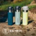 Stanley Quick Flip Water Bottle, Stainless Steel, 0.71 L, Keeps Drinks Cold for 12+ Hours, BPA-Free, Dishwasher-Safe, Push Button Lid, Leak-Proof Thermos Flask, Shale (Blue)
