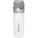 Stanley Quick Flip Water Bottle, Stainless Steel, 1.06 L, Keeps Drinks Cold for 18+ Hours, BPA-Free, Dishwasher-Safe, Push Button Lid, Leak-Proof Thermos Flask, Polar (White)