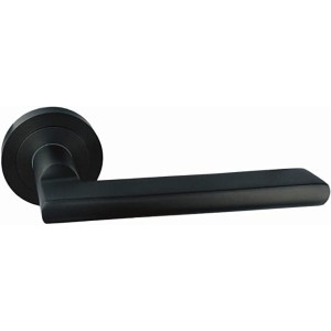 Aluminium crankset with round rosette in black