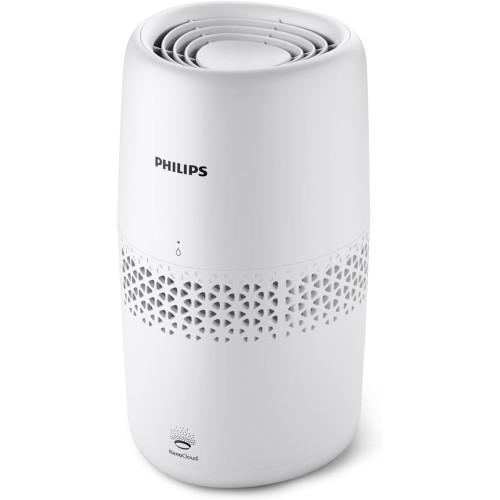 Philips Domestic Appliances Humidification 2000 Series - NanoCloud Technology, Humidifies Rooms up to 31m2, 2L Water Tank, 99% Less Bacteria, White (HU2510/10)