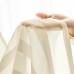 TOPICK Voile Net Curtains, Bistro Curtain for Living Room, Modern, H 35 x W 130 cm, Set of 1 with Eyelets, Transparent, Country House Stripes, Kitchen Curtain, Striped Kitchen Curtains, Pair Small