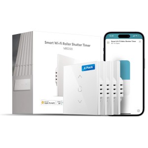 meross WiFi Roller Shutter Switch Works with Homekit, Alexa Roller Shutters, Smart Blinds Switch Requires Zero Wire, Timer and Voice Control, Compatible with Siri, Alexa, Google Home, 4 Pieces