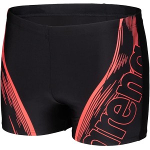Arena Men's Graphic Swim Shorts (Pack of 1) - Blue, Graphic Print, High, Slim, Pull-on, Nylon Blend, Polyester