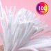 TOAOB Pack of 100 Chenille Pipe Cleaners, White, 30 cm Long and 6 mm Wide for Crafts and Decoration, DIY