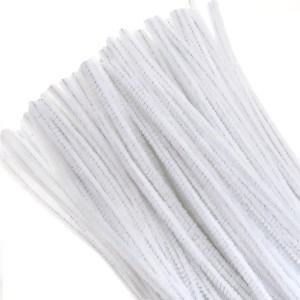 TOAOB Pack of 100 Chenille Pipe Cleaners, White, 30 cm Long and 6 mm Wide for Crafts and Decoration, DIY