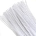 TOAOB Pack of 100 Chenille Pipe Cleaners, White, 30 cm Long and 6 mm Wide for Crafts and Decoration, DIY