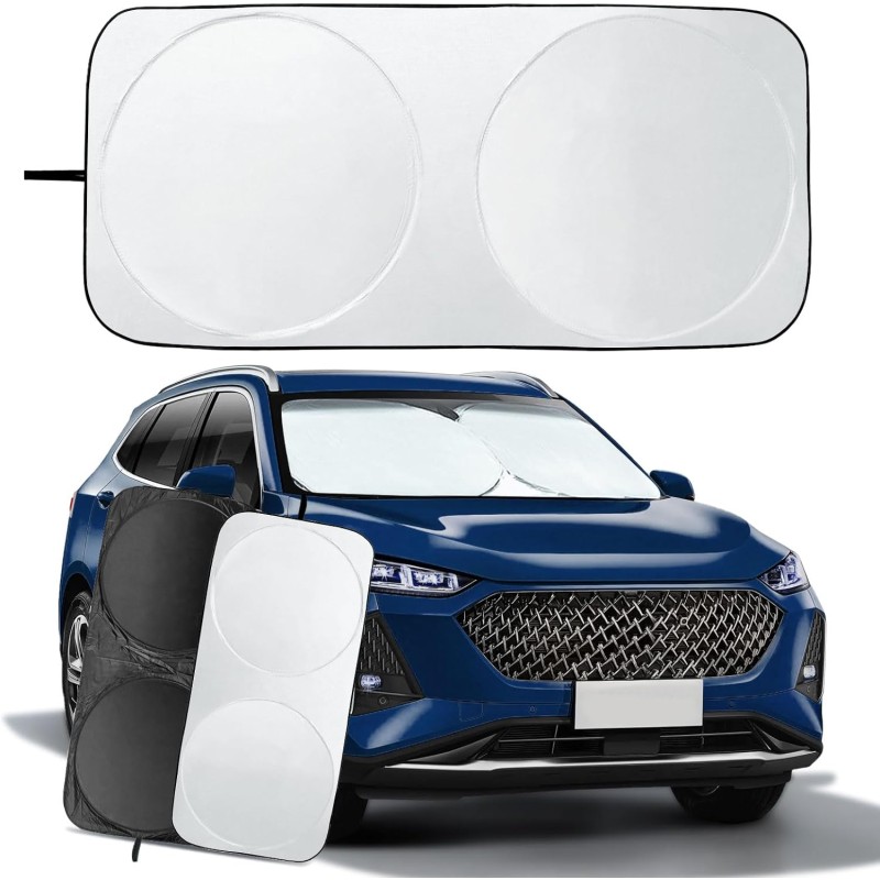 Sun Protection Car Windscreen Interior Foldable Windscreen Sun Protection Sun Visor Car Windscreen Cover Heat Protection Car UV Protection for Various Sizes Car (160 x 85 cm)