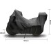 TECTICO Indoor Motorcycle Cover with Top Case Tarpaulin Velvet Stretch Fabric Soft Elastic Dust Protection for XL XXL XXXL Motorcycle with Top Box in Garage Halls, Black