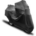 TECTICO Indoor Motorcycle Cover with Top Case Tarpaulin Velvet Stretch Fabric Soft Elastic Dust Protection for XL XXL XXXL Motorcycle with Top Box in Garage Halls, Black