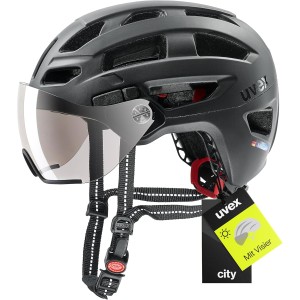 uvex Finale Visor - sicherer City-Helm für Damen und Herren - Filterkategorie 1 - inkl. LED-Licht