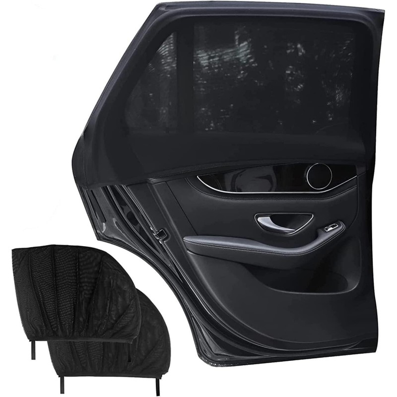 Car Rear Window Sun Protection, Pack of 2 Universal Sun Protection, Car Side Windows Sun Protection, Mesh Material for Side Windows to Protect Passengers, Children and Pets