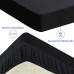 Waterproof Mattress Protector 90 x 200 cm Fitted Sheet, Breathable Mattress Cover, Waterproof Mattress Cover, Moisture Protection, Fitted Sheets, Black