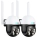 SV3C Pack of 2 PTZ Outdoor Security Camera, 1080P Pan/Tilt WiFi IP Camera, Automatic Tracking 360 Camera, ONVIF, Colour Night Vision, Audio, Motion Detection, 24/7 Recording, Camhipro App