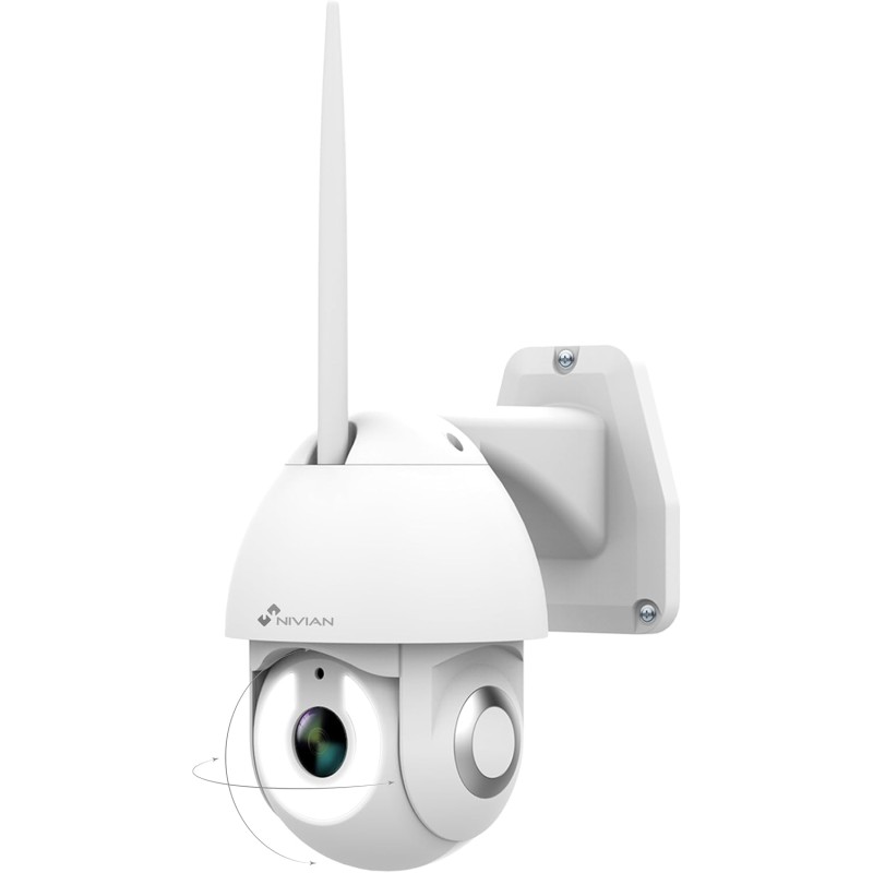 NIVIAN PTZ Surveillance Camera, Camera WiFi 2K Super HD, Night Vision, Motion Detection and Car Tracking, Compatible with Alexa and Google Home, App TUYA (0S2, PTZ Camera Outdoor)