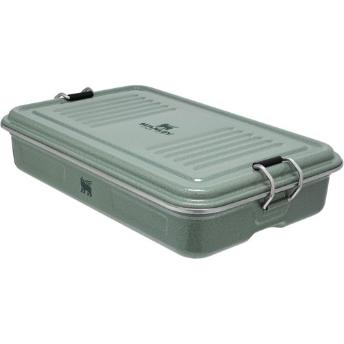 Stanley Useful Classic Box 1.2 L, Dishwasher Safe, Stainless Steel Lunch Box, Stackable Sandwich Box, BPA-Free, Secure Closure, Hammered Green