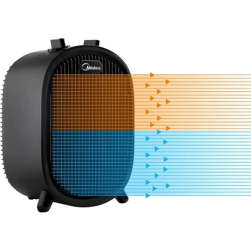 Midea NF20-20ABE PTC Ceramic Fan Heater 2000W Home Use Portable Electric Stoves Fast Heating Spacious Rooms and Office Environments Silent Black