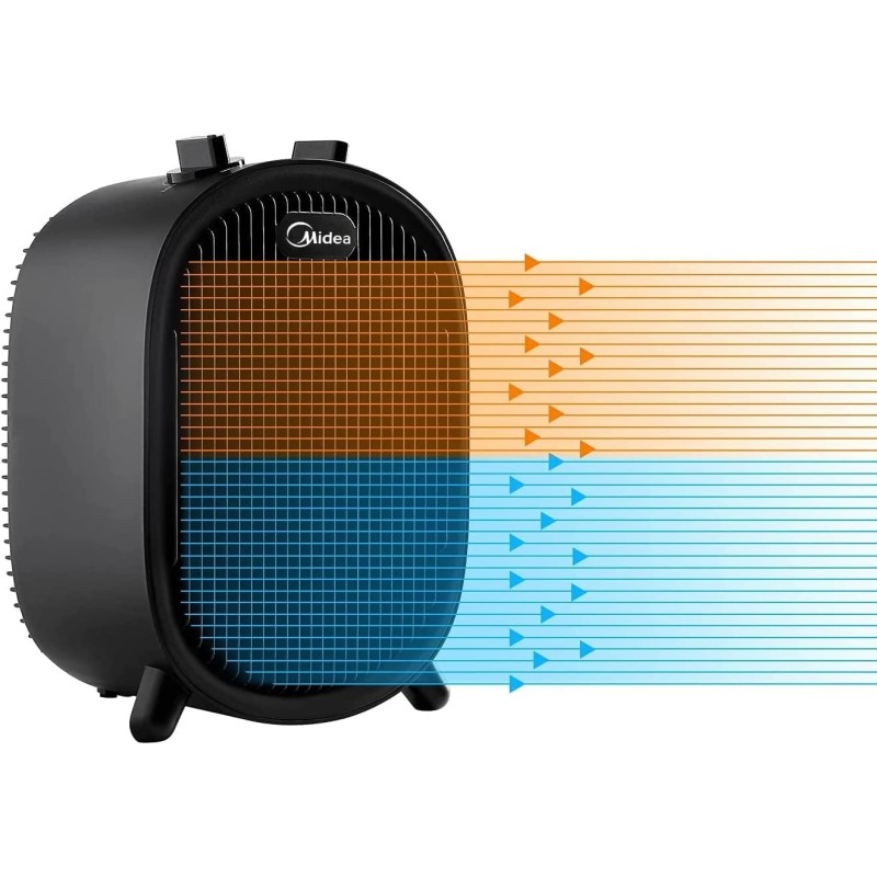 Midea NF20-20ABE PTC Ceramic Fan Heater 2000W Home Use Portable Electric Stoves Fast Heating Spacious Rooms and Office Environments Silent Black