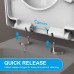 Ibergrif M41001 Toilet Seat with Soft-Close Mechanism, D Toilet Lid, Easy to Install and Clean, Quick Release Function, Antibacterial, Suitable for Most Toilets, Load Capacity of 150 kg, White