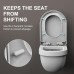 Ibergrif M41001 Toilet Seat with Soft-Close Mechanism, D Toilet Lid, Easy to Install and Clean, Quick Release Function, Antibacterial, Suitable for Most Toilets, Load Capacity of 150 kg, White