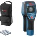 Bosch Professional D-tect 120 Tracking Device (4 x AA Batteries, Max. Detection Depth for Plastic Pipes/Wooden Substructure/Live Lines/Iron Metals: 60/38/60/120/120 mm, Protective Bag)