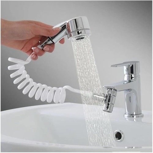 Easy Universal Hand Held Shower Head for Basin Shower Head Siphon Fixing with Double Sided Tape Practical and Compact