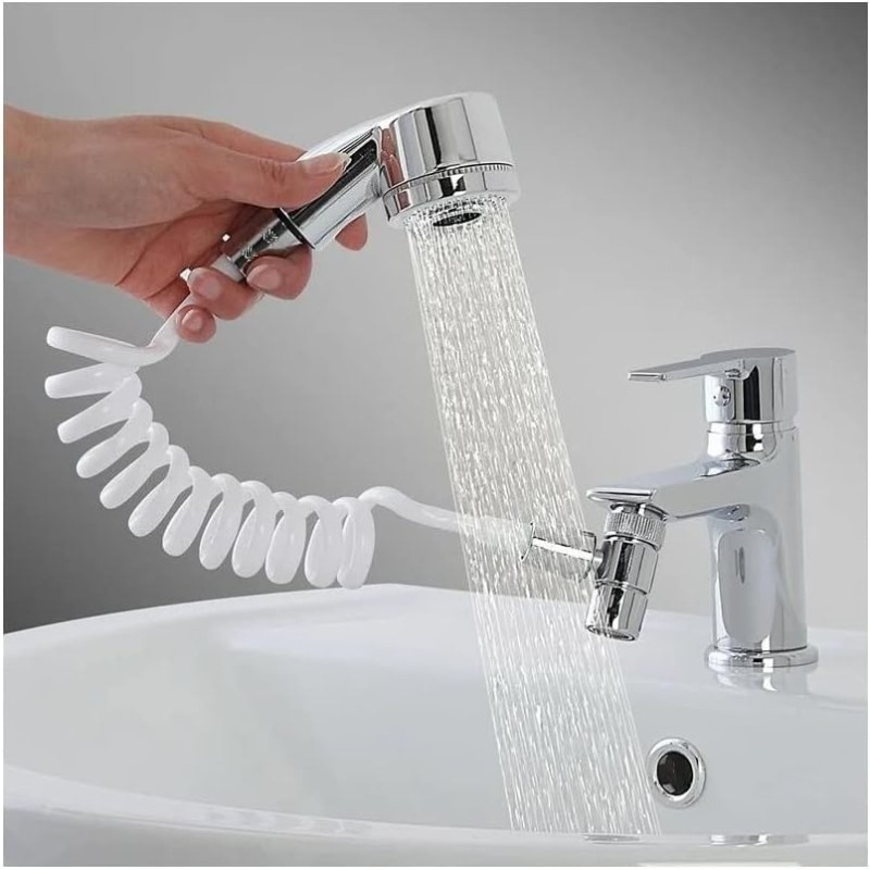Easy Universal Hand Held Shower Head for Basin Shower Head Siphon Fixing with Double Sided Tape Practical and Compact