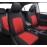 Auto Accessori Lupex Universal Front & Rear Seat Covers Soft Comfortable Breathable Utility Seat Cover Protector - Red