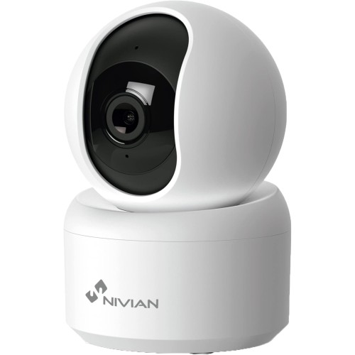 NIVIAN WiFi Indoor Camera 360° SuperHD 2K | Protect Your Home 24/7 with Night Vision, Two-Way Audio, Human Detection & Auto Tracking, MicroSD (Not Included)