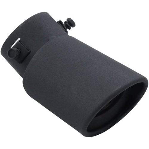 ETOPARS 63 mm Exhaust Trim Car Universal Exhaust Muffler Tailpipe Stainless Steel Exhaust Pipe Rear Silencer Exhaust Tail Pipe Single Outlet Bending, Black