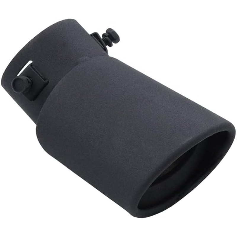 ETOPARS 63 mm Exhaust Trim Car Universal Exhaust Muffler Tailpipe Stainless Steel Exhaust Pipe Rear Silencer Exhaust Tail Pipe Single Outlet Bending, Black