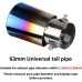 ETOPARS 63 mm Exhaust Trim Car Universal Exhaust Muffler Tailpipe Stainless Steel Exhaust Pipe Rear Silencer Exhaust Tail Pipe Single Outlet Bending, Black