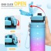 Niggeey Sports Water Bottle 500 ml, 700 ml, 1 L, 1.5 L Water Bottle Children Leak-Proof, BPA-Free Tritan Motivational Water Bottle with Time Marking, Sports Bottle for Children, School, Fitness, Gym